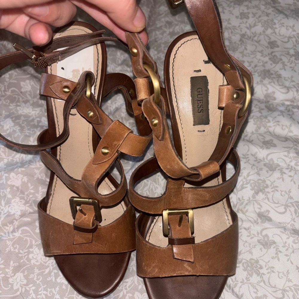 Guess Women's Tan Strappy Sandals